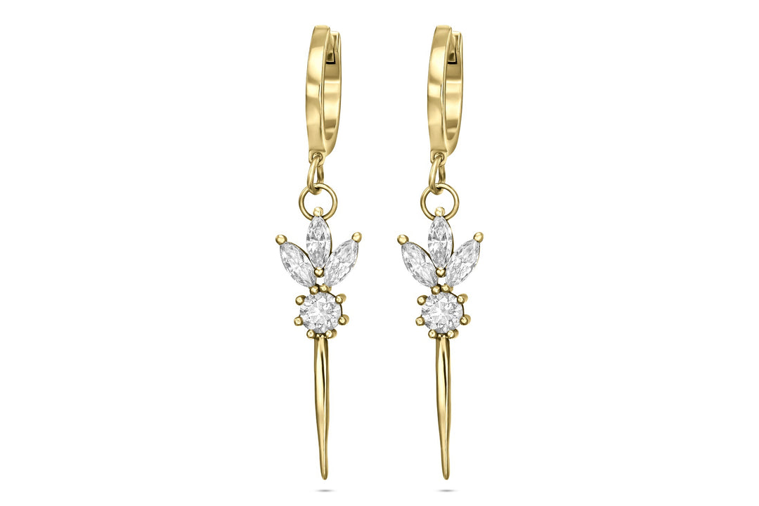 עגילי חישוק עם תליון מרקיזות