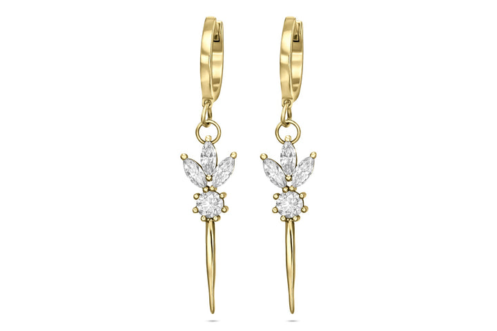 עגילי חישוק עם תליון מרקיזות