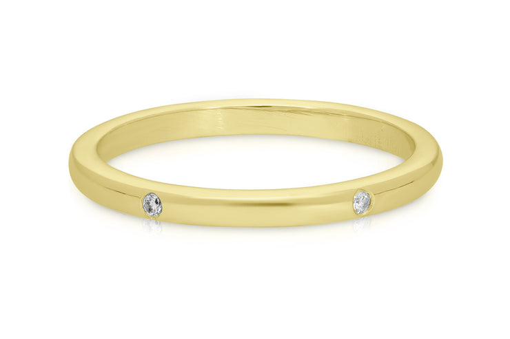 טבעת נישואין משובצת חמישה יהלומים