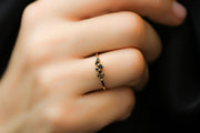 טבעת CLUSTER יהלומים שחורים